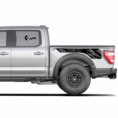 Texto personalizado Logotipo desgastado Gráficos laterales de caja Pegatina par para Musclecar camión power truck 2020-2022 11393