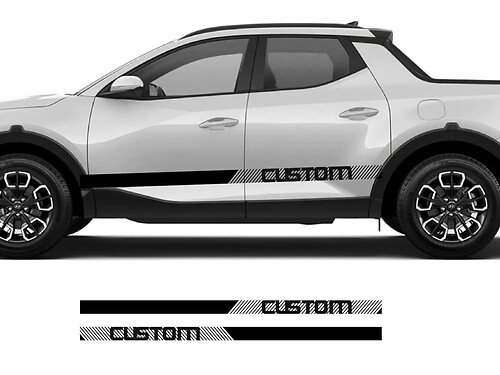 Nuevo par Hyundai Santa Cruz Logotipo Moderno Rally Side Rocker Panel Pegatinas Vinilo Kit gráfico de calcomanías