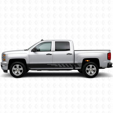 Tiras de vinilo escalonadas para puertas y paneles laterales para Chevrolet Silverado 1500 K2XX 2014-2019_2