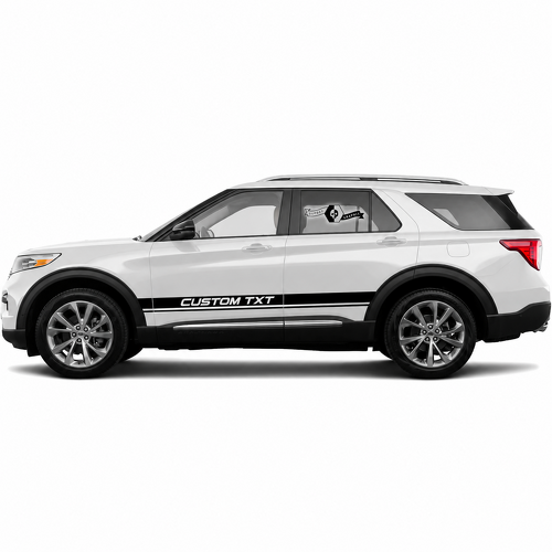 PAREJA DE CALCOMANÍAS DE VINILO CON RAYA DOBLE PERSONALIZADA PARA PANEL LATERAL DE FORD EXPLORER 2021