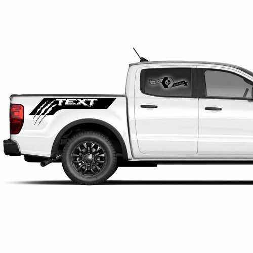Texto Personalizado Rasguños Garras Logo Gráficos Laterales de Cama Calcomanía Pegatina Par para Camioneta Musclecar power truck 2022 11434