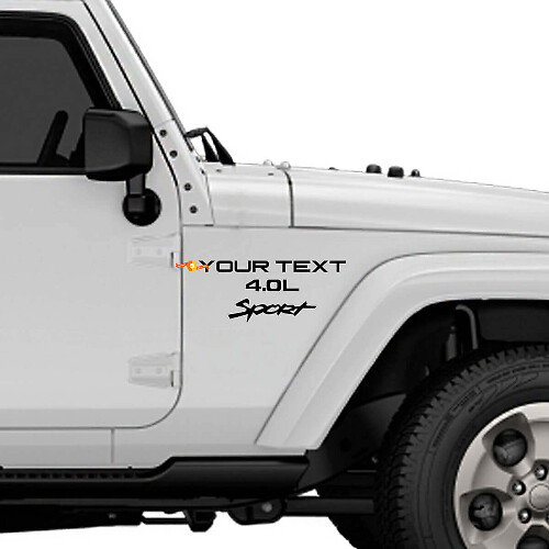 Adhesivo de vinilo personalizado para guardabarros delantero estilo deportivo 4.0 para Jeep Wrangler