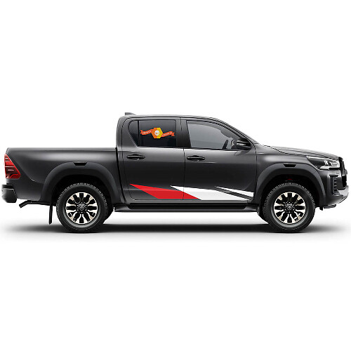 Par de Calcomanías de Vinilo para Paneles Laterales de Rayas de Puertas de Rally Toyota Hilux 2022
