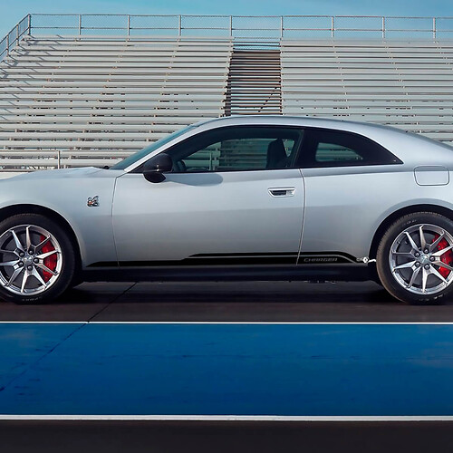 Pegatina de vinilo de franjas dobles de marca para faldones laterales Dodge Charger Electric