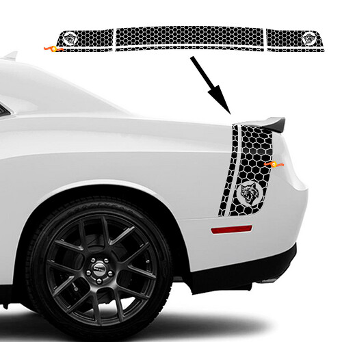 Adhesivo de vinilo con diseño de panal Wildcat para baúl lateral de Dodge Challenger