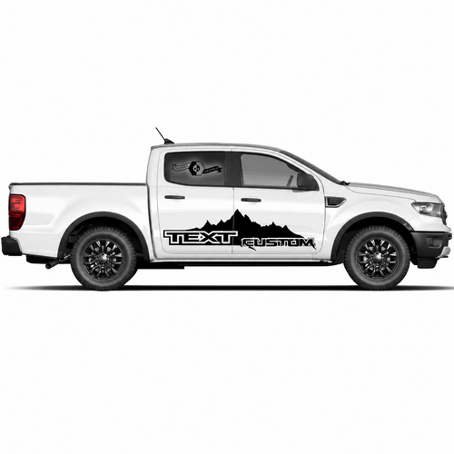 TEXT CUSTOM Mountain Door Pair Puerta Adhesivo de vinilo para Ford F-150 2022
