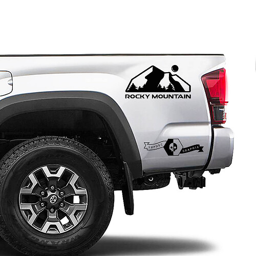 2x Calcomanía de cama lateral de Toyota Tacoma Rocky Mountain Sticker Graphics
