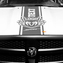 Vinilo adhesivo de calcomanía de vinilo de capó con franjas estilo Hemi personalizado para Dodge Ram 1500_2