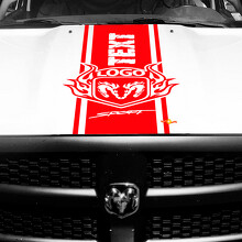 Vinilo adhesivo de calcomanía de vinilo de capó con franjas estilo Hemi personalizado para Dodge Ram 1500_3