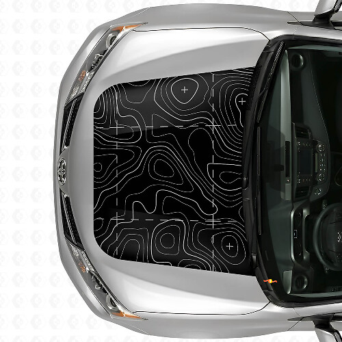 Vinilo adhesivo para capó con mapa topográfico para Toyota RAV4 2016