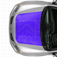 Vinilo adhesivo para capó con mapa topográfico para Toyota RAV4 2016_2