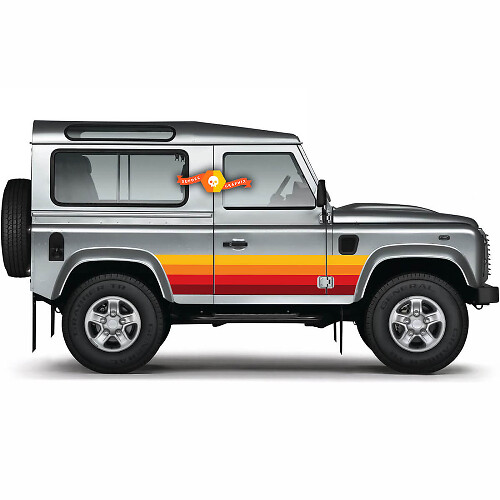 Calcomanía de vinilo con rayas laterales estilo vintage para Land Rover Defender 90