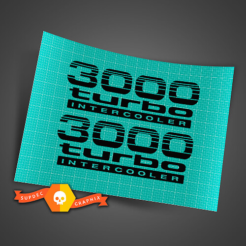 2 calcomanías de vinilo con logotipo Turbo Intercooler de Toyota 3000
