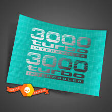 2 calcomanías de vinilo con logotipo Turbo Intercooler de Toyota 3000
 2