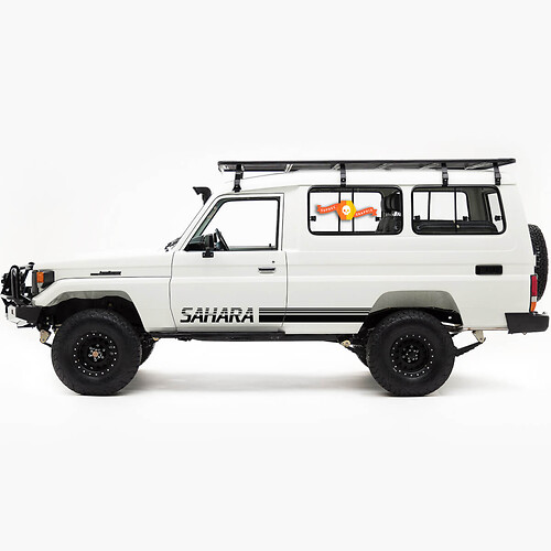 Adhesivo Vinilo Lateral con Rayas Vintage SAHARA para Toyota Land Cruiser