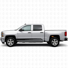 Tiras de vinilo paralelas de contorno para puerta y panel de estribo para Chevrolet Silverado 1500 K2XX 2014-2019_2
