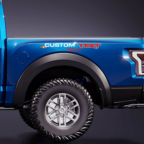 Bloque de TEXTO PERSONALIZADO y juego de calcomanías de vinilo para letreros junto a la cama para camioneta Musclecar camioneta de potencia