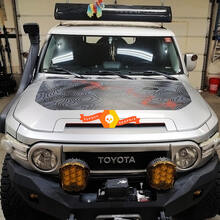 Vinilo adhesivo con diseño de mapa topográfico para capó para Toyota FJ Cruiser_2