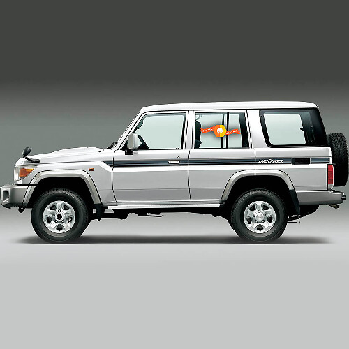 Kit de vinilos decorativos de franjas laterales retro para Toyota Land Cruiser Serie 70