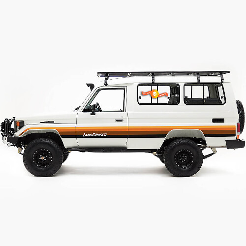 Calcomanía de vinilo de franjas laterales estilo vintage para Toyota Land Cruiser Troopy 75