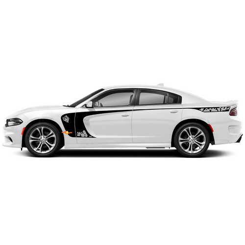 Vinilo adhesivo lateral de rayas estilo panal Wildcat para Dodge Charger 2015-2022