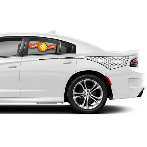 Kit de calcomanías de vinilo con franjas laterales de panal para Dodge Charger