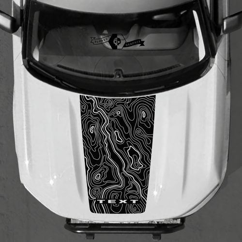 Calcomanías personalizadas de mapa topográfico para musclecar horse