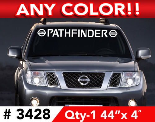 Adhesivo para parabrisas con logotipo de Nissan Pathfinder, 44 pulgadas de ancho x 4 pulgadas