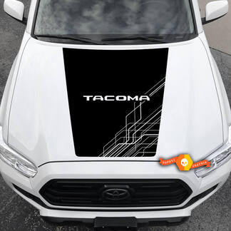 Moderno 2016 - 2021 Toyota Tacoma Hood Líneas abstractas Vinilo Calcomanía Calcomanía Gráfico Kit - ¡Sin Scoop!
