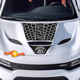 2015 - 2021 Capó Dodge Charger 392 Honeycombs Scatpack Graphics Calcomanía Dodge Charger Hemi Blackout Calcomanía
