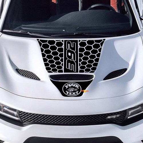 Calcomanía de vinilo personalizada con texto estilo panal para capó de Dodge Charger 2015-2021