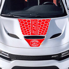 Calcomanía de vinilo personalizada con texto estilo panal para capó de Dodge Charger 2015-2021_2