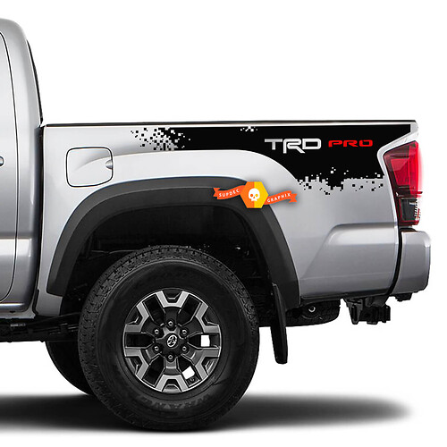 Calcomanía de vinilo estilo píxel TRD para caja de Toyota Tacoma 2016-2021