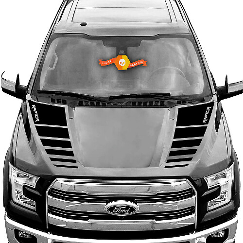 Kit de pegatinas de vinilo con franjas dobles de cuadros para capó de Musclecar Truck 2016-2021