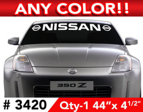 Calcomanía de vinilo para parabrisas Nissan para coches Nissan