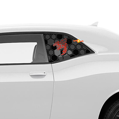 Pegatina de calcomanía de Honeycomb Hornet para la ventana del barrio de Dodge Challenger Side
 1