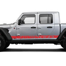 Kit de rayas gráficas de vinilo para paneles laterales de Jeep Gladiator con diseño de contorno de carreras, mapas de 2018-2021.
 3