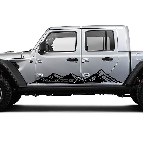 Par de Calcomanías de Vinilo para Paneles Laterales de Jeep Gladiator con Diseño de Montañas de Carreras
