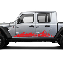 Par de Calcomanías de Vinilo para Paneles Laterales de Jeep Gladiator con Diseño de Montañas de Carreras
 3