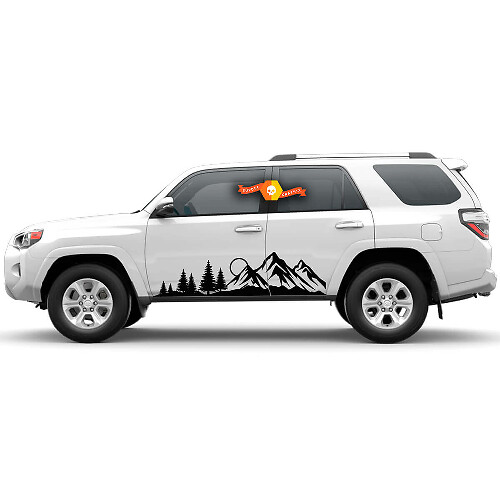 Kit de vinilos para la puerta lateral con motivos de montañas y bosque para Toyota 4Runner