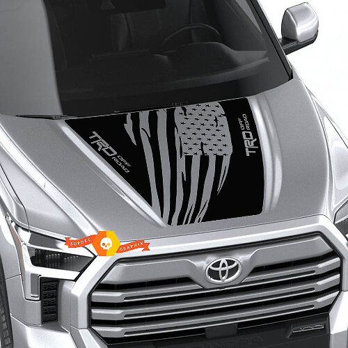Nueva Toyota Tundra 2022 Capó TRD SR5 Envoltura de Bandera de EE. UU. Calcomanía Adhesiva Gráficos Diseño de SupDec
