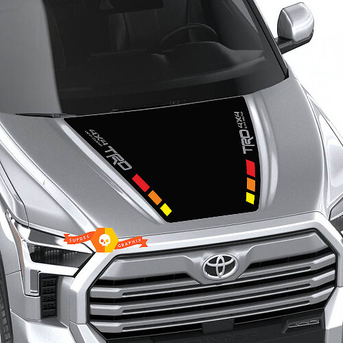 Calcomanía adhesiva vinilo de franjas anchas TRD Blackout para capó Toyota Tundra 2022