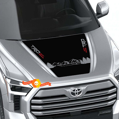 Pegatina de vinilo con paisaje montañoso TRD para capó de Toyota Tundra 2022