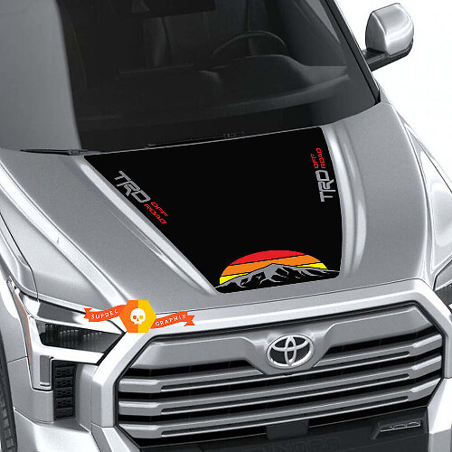 Calcomanía de vinilo con diseño Vintage Sunset Mountain TRD para Toyota Tundra 2022