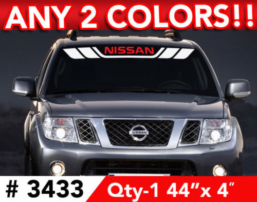 NISSAN RAYAS PARABRISAS 2 COLORES ETIQUETA ENGOMADA 44