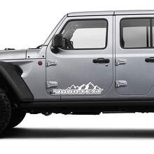 Texto Personalizado Gráficos de Vinilo de Puerta Montañas Calcomanía Adhesiva para Jeep Gladiator 2