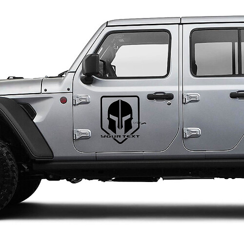 Vinilos adhesivos para puertas con casco espartano para Jeep Wrangler o Gladiator