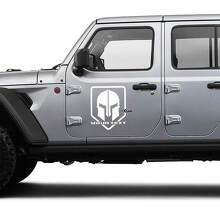 Vinilos adhesivos para puertas con casco espartano para Jeep Wrangler o Gladiator_2