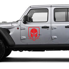 Vinilos adhesivos para puertas con casco espartano para Jeep Wrangler o Gladiator_3