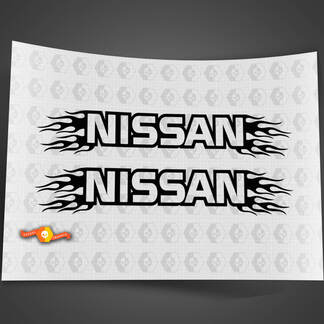 NISSAN with Flames Racing - Adhesivo para ventana de camión de coche de 36.0 in de ancho